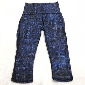 LULULEMON Wunder Under Legging Women 4(24x15) Hi Rise Crop 21 Luxtreme Mesh Blue